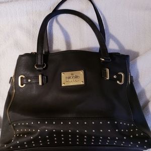 Nicole Miller black studded purse